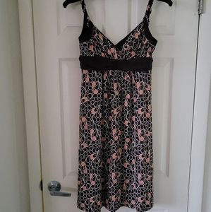 Vintage Bisou Bisou Size 14 Brown/Peachy Dress w/Twist Braided Shoulder Straps